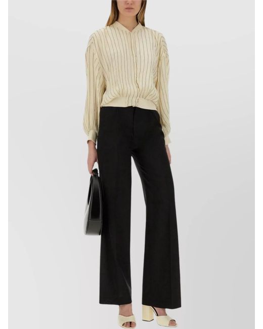 PT Torino Black Virgin Wool Wide-Leg Trousers