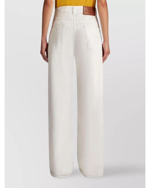 Etro White Low-Rise Wide-Leg Denim Jeans
