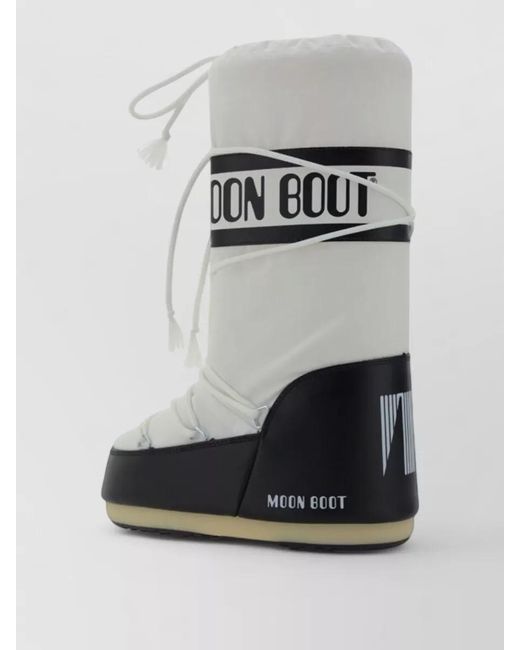 Moon Boot Gray Padded Knee High Platform Sole Boots