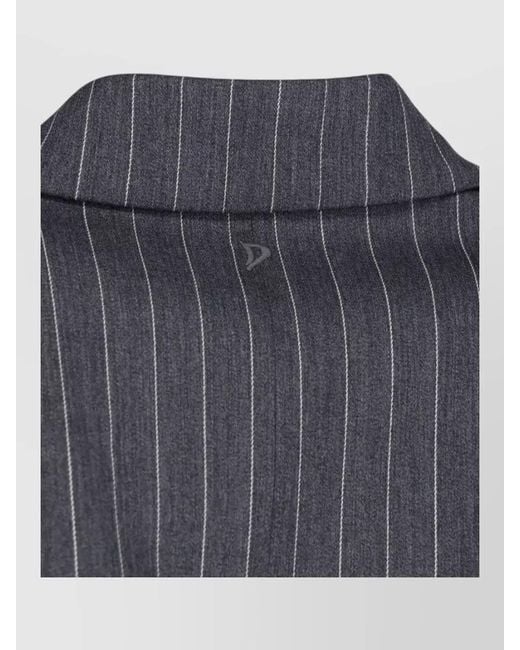 Dondup Gray Double Breasted Pinstripe Blazer Tailored Fit