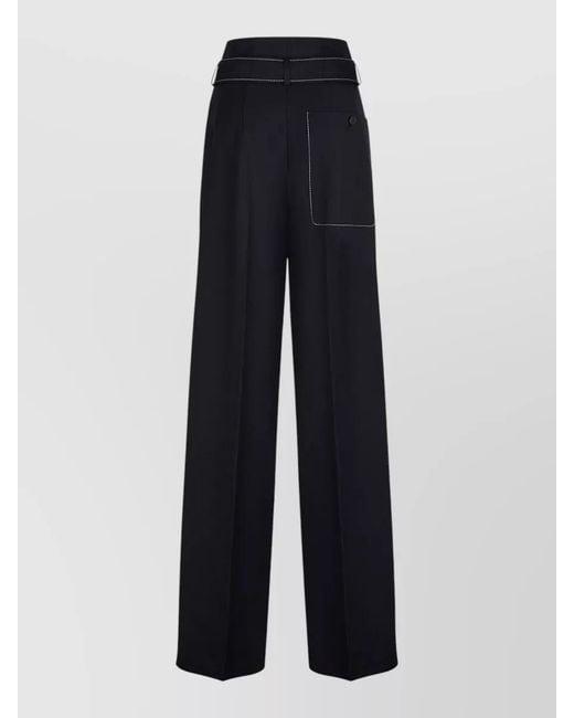 Seafarer Blue Irony Pants Belted Waist Contrast Stitching