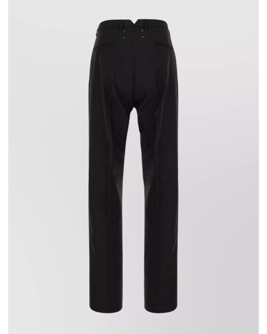 Maison Margiela Black Wool Mohair Straight-Leg Trousers for men