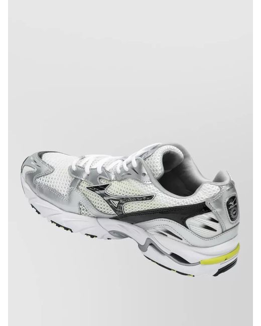 Mizuno White Mesh Upper Sneakers Rubber Outsole Design for men