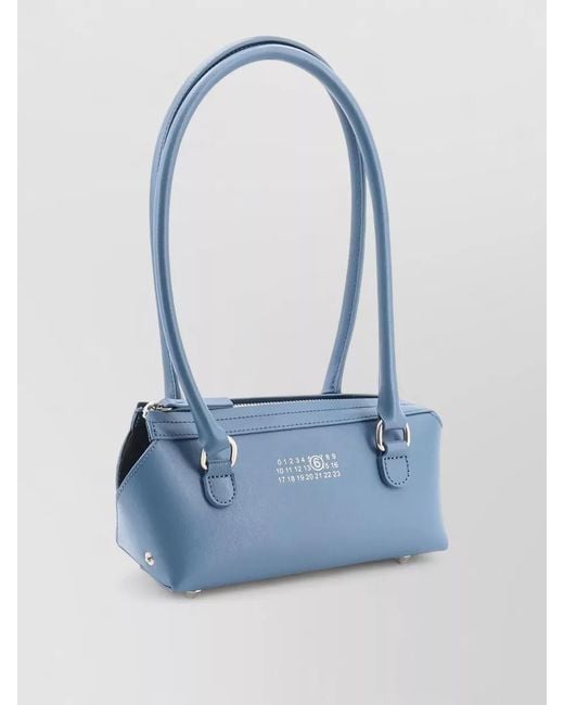 MM6 by Maison Margiela Blue Mini Shoulder Bag Top Handle Design