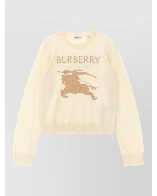 Burberry Natural Thea Crewneck Sweater Knight Motif