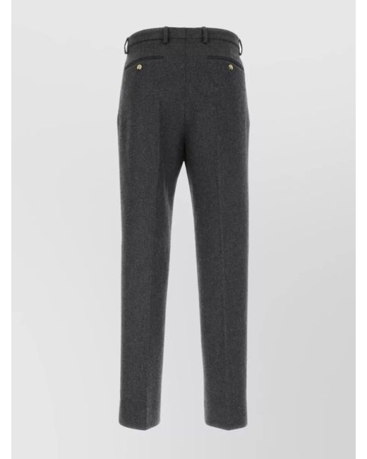Gucci Gray Cashmere High-Rise Straight-Leg Trousers for men