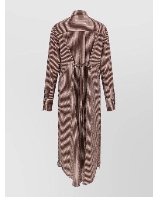 Le twins Brown Brina Dress Long Sleeves Back Tie Detail