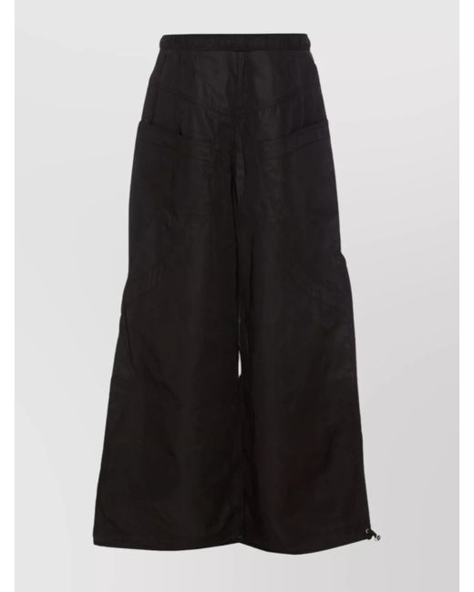 The Attico Black Wide-Leg Cargo Trousers