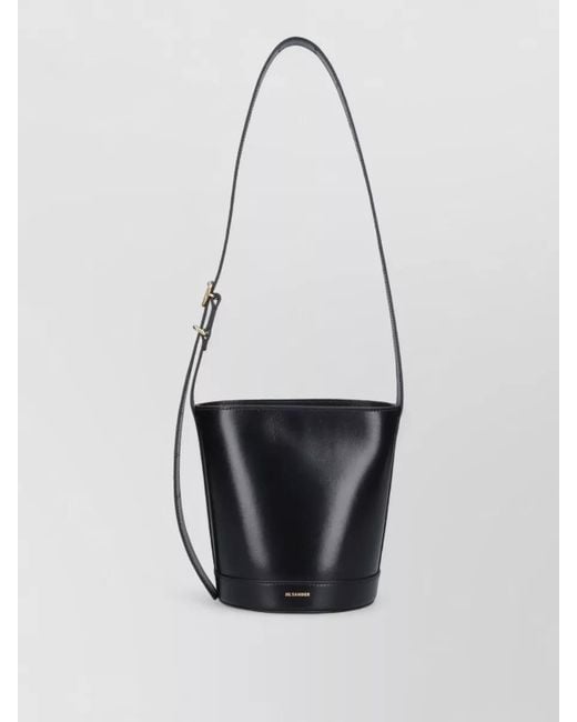 Jil Sander White Cannolo Leather Shoulder Bag
