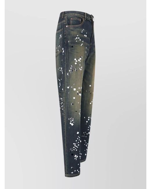 Maison Mihara Yasuhiro Blue Straight-Leg Denim Trousers for men