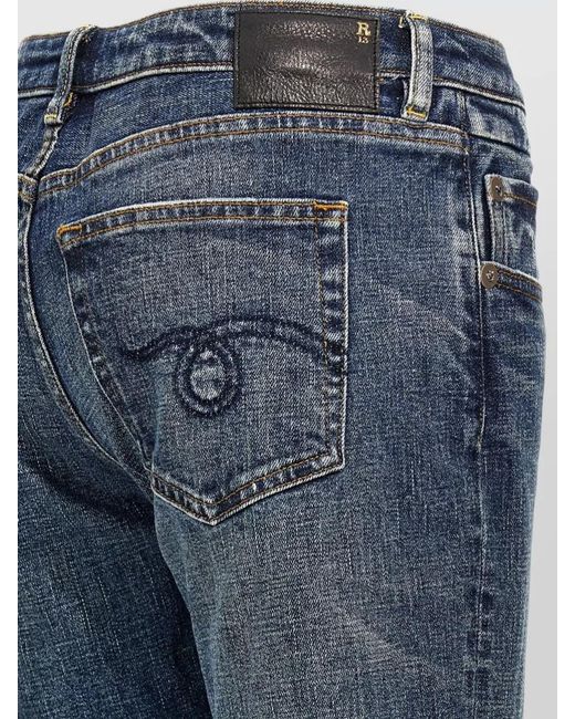 R13 Blue Boy Flare Jeans Belt Loops Five Pockets