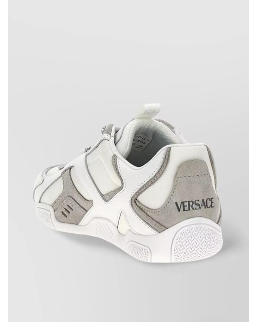 Versace White Leather Low-Top Sneakers