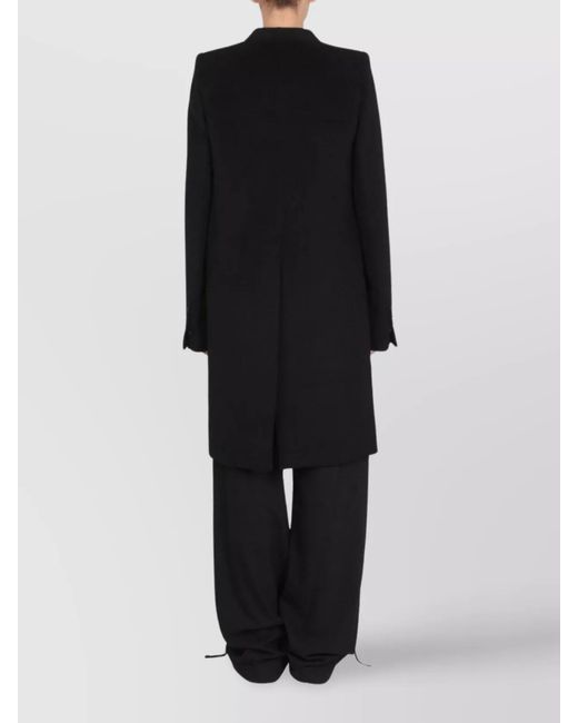 Ann Demeulemeester Black Wool Single Breasted Coat