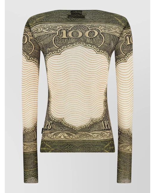 Jean Paul Gaultier Green Printed Top