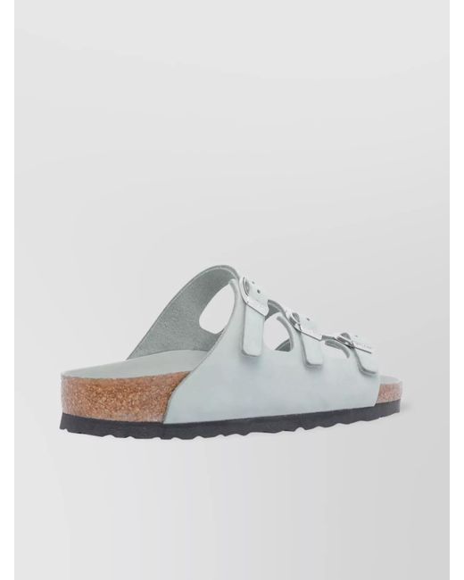 Birkenstock Gray Suede Leather Flat Sandals
