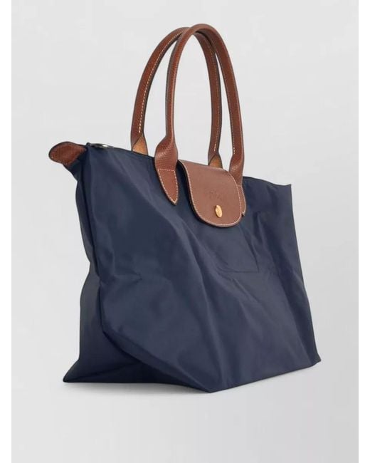 Longchamp Blue Le Pliage L Tote Bag Top Handles