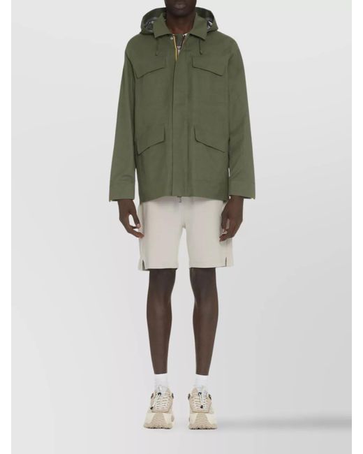 K-Way Gray Cotton Bermuda Shorts for men