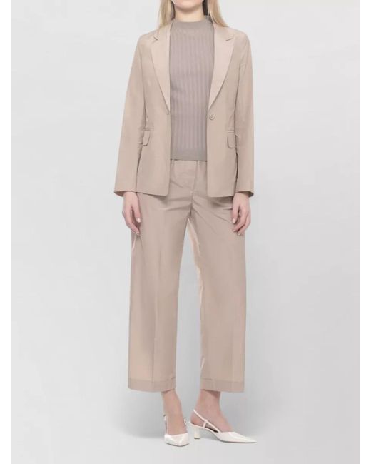 Peserico Natural Wool Single Breasted Blazer Notch Lapels