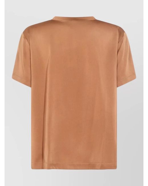 Fabiana Filippi Brown Short-Sleeve V-Neck T-Shirt
