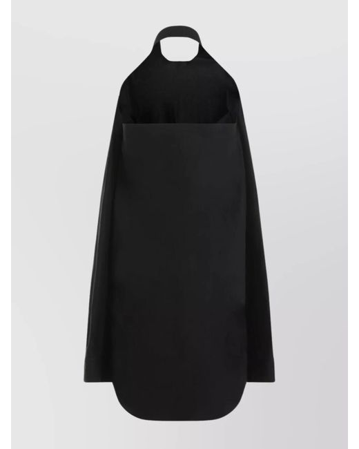 Balenciaga Black Cotton Halterneck Open Back Shirt Dress