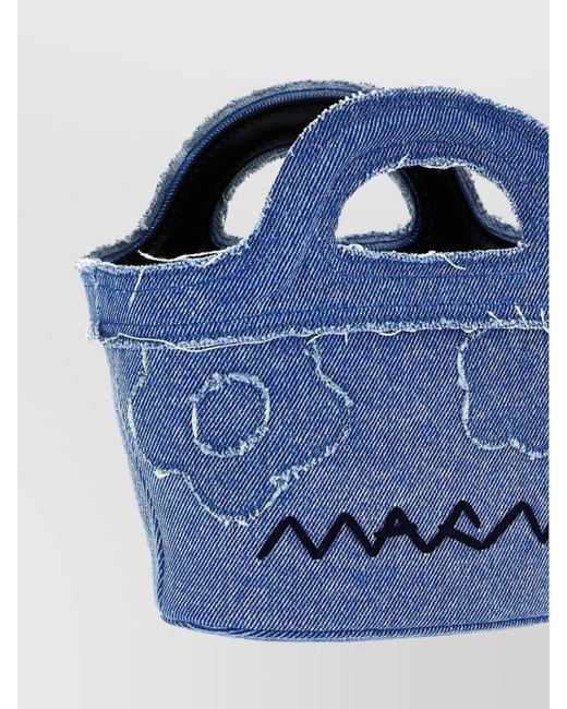 Marni Blue Tropicalia Micro Tote Bag