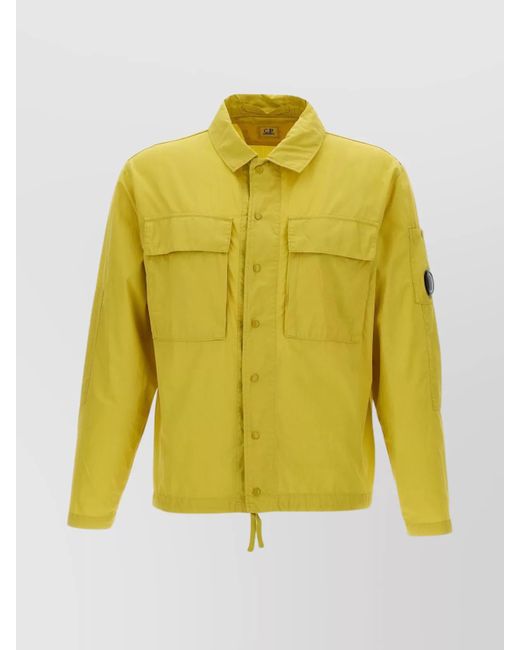 C P Company Yellow Cotton Overshirt Arm Patch for men