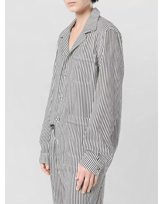 Tom Ford Gray Striped Silk Shirt