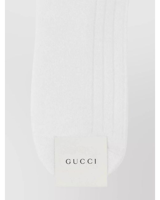 Gucci White Stretch Cotton Blend Socks