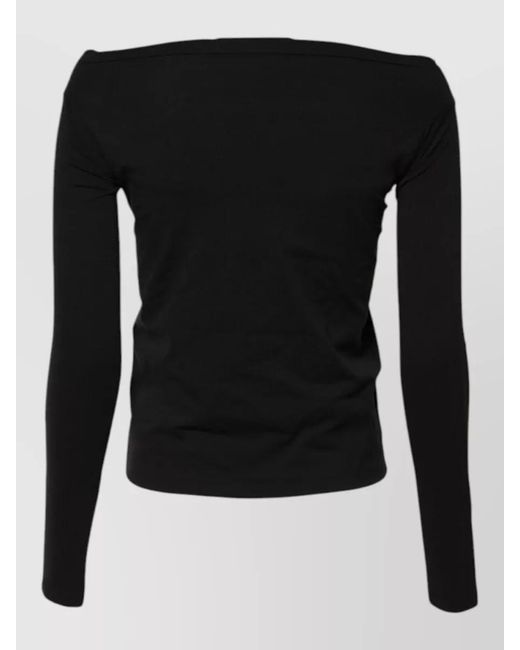 Dolce & Gabbana Black Wool Slim-Fit Long-Sleeve Boat Neck Sweater