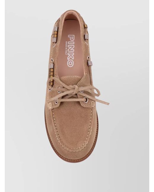 Pinko Brown Suede Grace Loafers