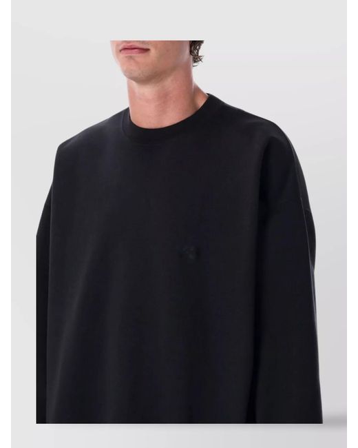 Y-3 Black Relaxed Crewneck Sweatshirt Loose Fit for men