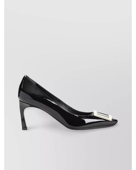 Roger Vivier Black Leather Belle Vivier Trompette Pumps