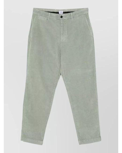 C P Company Green Velvet Straight-Leg Chino Trousers for men