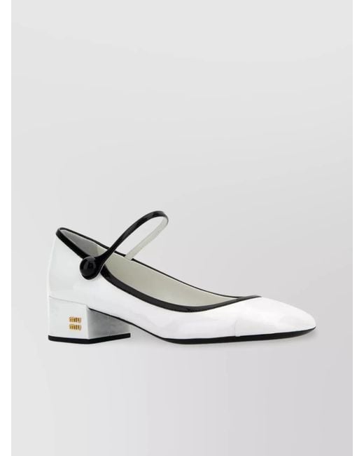 Miu Miu White Leather Pumps