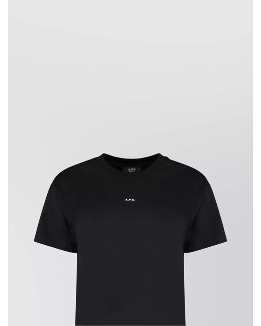 A.P.C. Black Logo Print Boxy Fit Crew Neck T-Shirt
