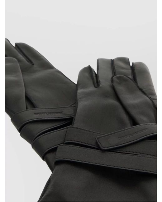 Saint Laurent Black Leather Gloves