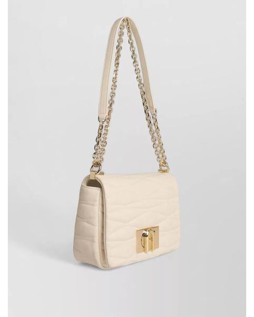 Furla Natural 1927 Small Leather Chain Crossbody Bag