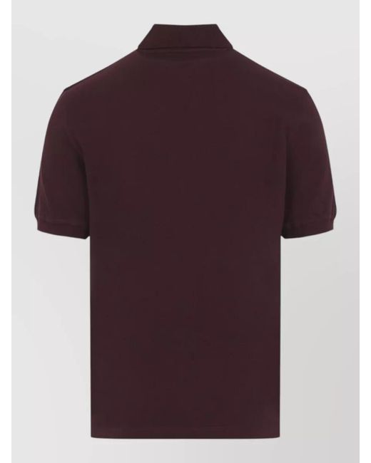 Brunello Cucinelli Red Cotton Piqué Polo Shirt Regular Fit for men