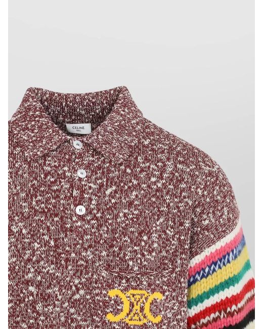 Céline Multicolor Oversized Polo Sweater for men