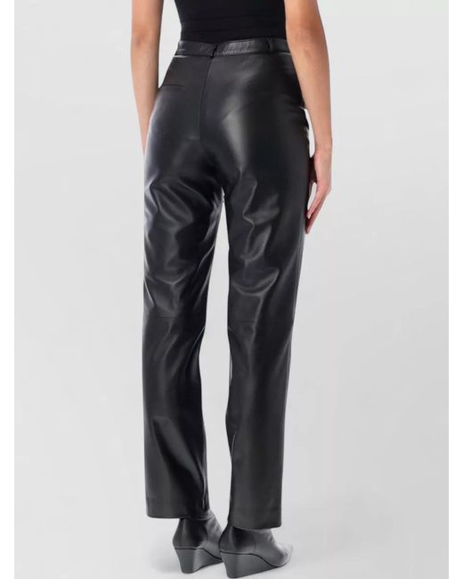 Loulou de Saison Black Leather High-Rise Tapered Trousers