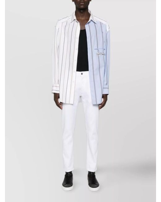 Dondup White Straight-Leg Trousers for men