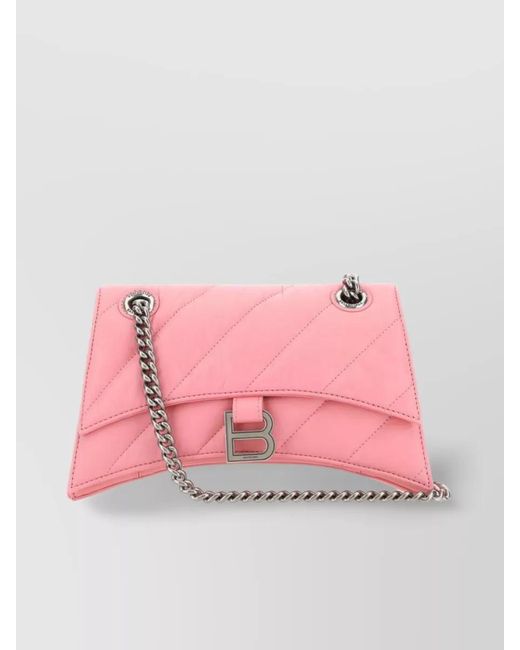 Balenciaga Pink Crush Small Leather Shoulder Bag