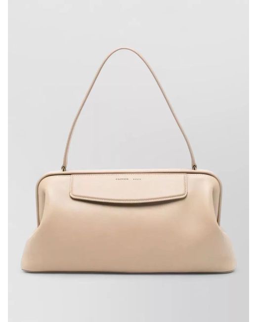 Carven Natural Shoulder Bag Structured Shape Top Handle