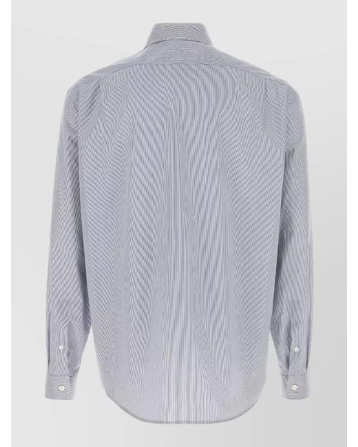 The Row Blue Pompeo Poplin Shirt Long Sleeves Collar for men