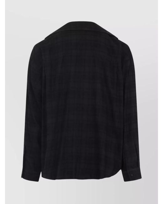 Balenciaga Black Cotton Checked Oversized Layered Shirt for men