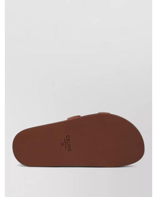 Céline Brown Leather Slides