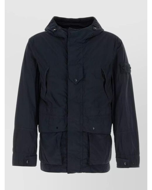 Stone Island Blue Quilted Padded Parka for men