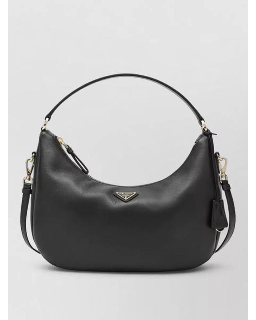 Prada Black Shoulder Bag Adjustable Strap Tone Hardware