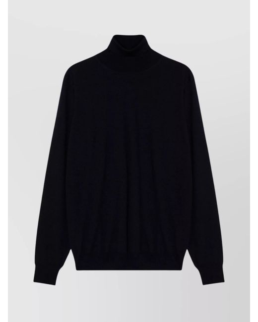 Drumohr Blue Turtleneck Wool Sweater Long Sleeves for men