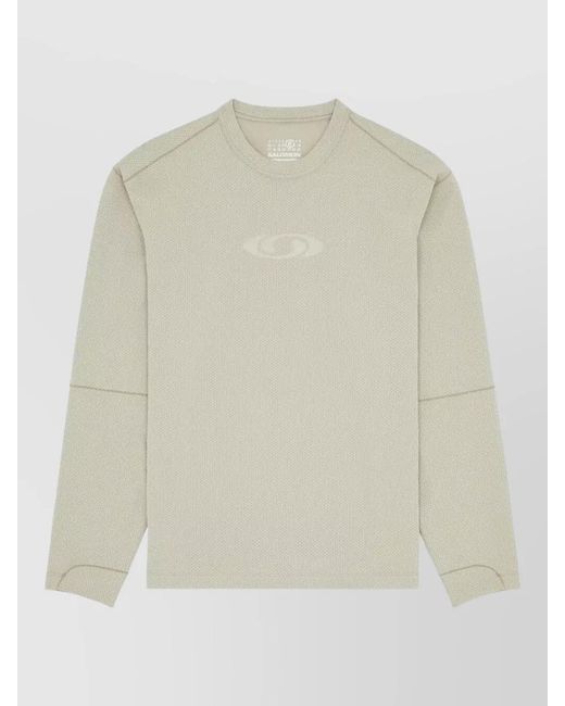 MM6 by Maison Margiela White Relaxed Fit Long Sleeve Round Neck Top for men